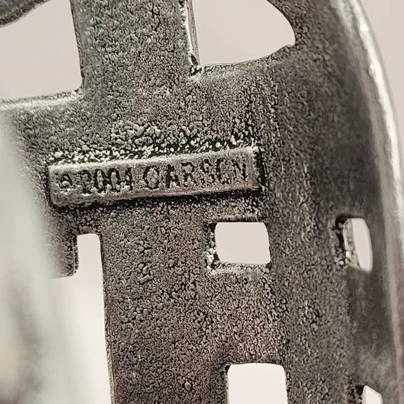 2001 Carson Statesmetal Candle Holder Pewter Crosses Religious Large Jar Footed - Picture 3 of 5